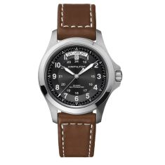Hamilton Khaki Field King Auto Black Dial Leather Strap Watch 40mm - H64455533