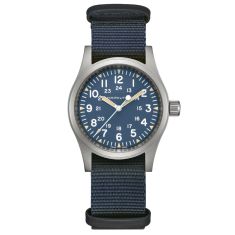 Hamilton Khaki Field Mechanical Cool Blue Dial NATO Strap Watch 38mm - H69439940