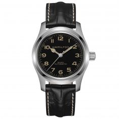 Hamilton Khaki Field Murph Auto Interstellar Black Leather Watch  H70605731