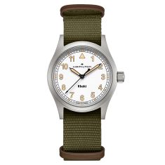 Hamilton Khaki Field Quartz White Dial Green NATO Strap Watch 38mm - H69401910