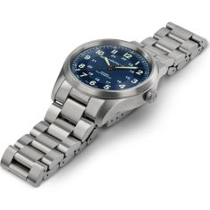 Hamilton Khaki Field Titanium Auto Blue Dial Titanium Bracelet Watch 38mm - H70205140