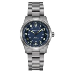 Hamilton Khaki Field Titanium Auto Blue Dial Titanium Bracelet Watch 42mm - H70545140