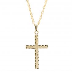 Personalized gold cross on sale necklace