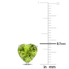 Heart Peridot Sterling Silver Stud Earrings