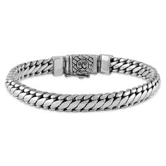 Heavy Serpentine Link Bracelet in Sterling Silver