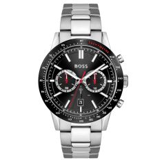 Hugo Boss Allure Chronograph Black Dial Black Leather Strap Watch | 44mm |  1513920 | REEDS Jewelers