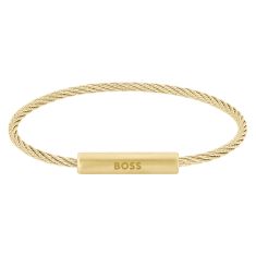 Hugo Boss Bar Gold-Plated Stainless Steel Bracelet | Men's