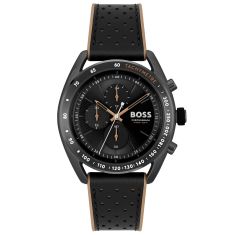 Hugo Boss Volane Chronograph Black Dial Black Silicone Strap Watch | 44mm |  1513953 | REEDS Jewelers