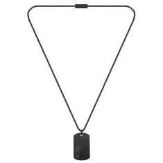 Hugo Boss Classic ID Black PVD Stainless Steel Dog Tag Necklace | Men's