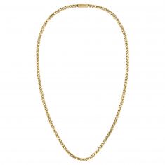 Hugo Boss Gold Ion-Plated Curb Chain Necklace | 5mm | 23 Inches | Men's