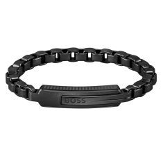 Hugo Boss Orlado Reversible Black Ion-Plated Bracelet | Men's