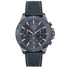 Hugo Boss Troper Chronograph Blue Leather Strap Watch | 45mm | 1514056