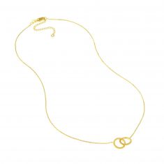 Interlocking Circles Adjustable Yellow Gold Necklace