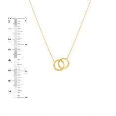 Interlocking Circles Adjustable Yellow Gold Necklace