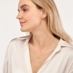 Interlocking Circles Adjustable Yellow Gold Necklace