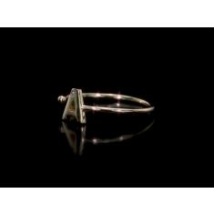 Yellow Gold Diamond Accent Initial A Open Ring