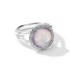 IPPOLITA Amethyst Triplet and 1/6ctw Diamond Mini Ring in Sterling Silver | LOLLIPOP | Size 7
