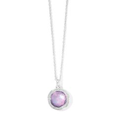 IPPOLITA Amethyst Triplet and 1/8ctw Diamond Mini Pendant Necklace in Sterling Silver | LOLLIPOP