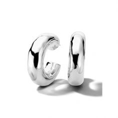 IPPOLITA Thick Hammered Medium Hoop Earrings in Sterling Silver - CLASSICO