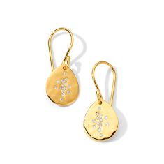 IPPOLITA Crinkle Small Teardrop Earrings in Yellow Gold with Diamonds | STARDUST