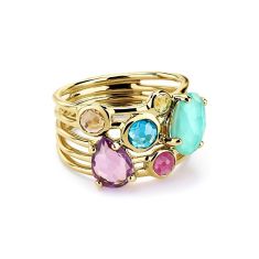 IPPOLITA Gelato 6-Stone Cluster Yellow Gold Ring in Summer Rainbow - Size 7 - ROCK CANDY