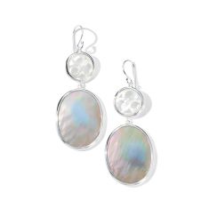 IPPOLITA Lace Snowman Mother-of-Pearl and Black Shell Teardrop Earrings in Sterling Silver - POLISHED ROCK CANDY