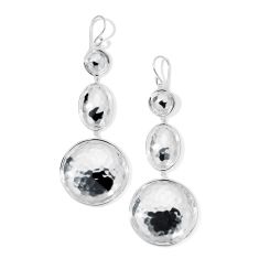 IPPOLITA Large Hammered Triple Snowman Earrings in Sterling Silver | CLASSICO
