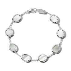 IPPOLITA Mini Oval Slice Chain Sterling Silver Bracelet in Mother-Of-Pearl - POLISHED ROCK CANDY