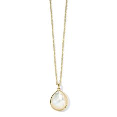 IPPOLITA Mother-of-Pearl Medium Teardrop Pendant Necklace in Yellow Gold | ROCK CANDY