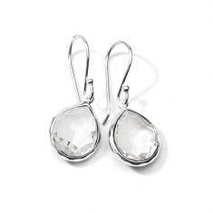 IPPOLITA Mini Silver Teardrop Earrings in Clear Quartz - ROCK CANDY
