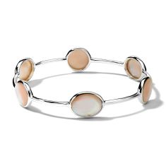 IPPOLITA Six-Stone Pink Shell Bangle Bracelet in Sterling Silver - POLISHED ROCK CANDY