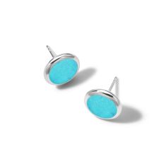 IPPOLITA Small Flat Turquoise Stud Earrings in Sterling Silver - POLISHED ROCK CANDY