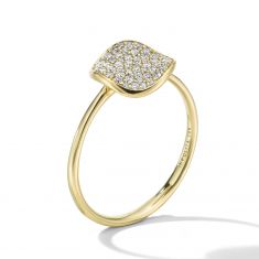 IPPOLITA 1/4ctw Diamond Small Flower Yellow Gold Disc Ring - Size 7 - STARDUST