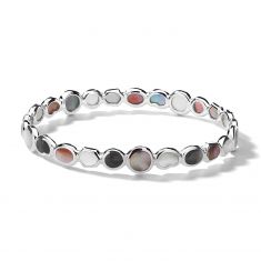 IPPOLITA Sterling Silver All-Over Stone Bangle Bracelet in Sabbia | POLISHED ROCK CANDY