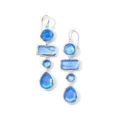 IPPOLITA Sterling Silver Large Mixed-Cut 4-Tier Earrings in Blue Lapis Triplet - ROCK CANDY