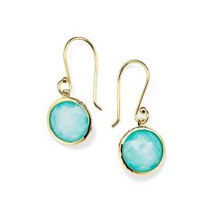 IPPOLITA Turquoise Doublet Yellow Gold Mini Drop Earrings | LOLLIPOP