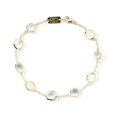 IPPOLITA White Moonstone and Mother-of-Pearl 9-Stone Bracelet in Yellow Gold | ROCK CANDY