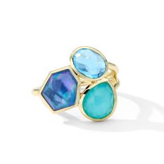 IPPOLITA Yellow Gold Cluster Ring in Waterfall - Size 7 - ROCK CANDY