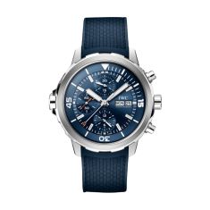 IWC Aquatimer Automatic Watch | Blue Dial | Blue Rubber Strap | 44 mm | IW376806
