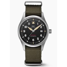 IWC Pilot's Watch Automatic Spitfire Black Dial Green Textile Strap Watch | 39mm | IW326805