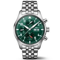 IWC Pilot's Watch Chronograph Green Dial Stainless Steel Watch | 43mm | IW378006