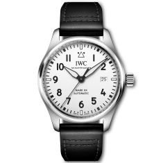 image of IWC Pilot's Watch Mark XX White Dial Black Leather Strap Watch | 40mm | IW328207 with sku:20364345
