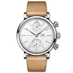 IWC Portofino Chronograph Beige Leather Strap Watch | 39mm | IW391502