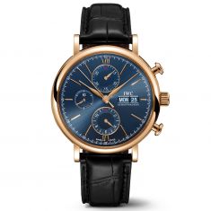 IWC Portofino Chronograph Watch | Black Leather Strap | 42mm | IW391035