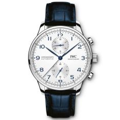 IWC Portugieser Chronograph Watch, Blue Leather Strap IW371605