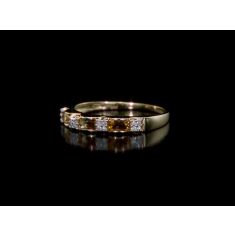 Citrine and 1/15ctw Diamond Yellow Gold Stackable Ring