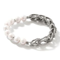 John Hardy Asli Link Chain Pearl Bracelet