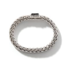 John Hardy Classic Chain Black Sapphire Sterling Silver Bracelet | 10.5mm