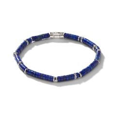 John Hardy Classic Chain Heishi Beaded Lapis Lazuli Sterling Silver Bracelet | 4mm