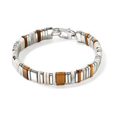 John Hardy Colorblock 10mm Tiger's Eye and Howlite Sterling Silver Bracelet